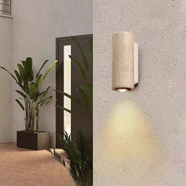 Natural Stone Sconce with Wooden Accent – Modern Wall Fixture for Bedrooms & Hallways | Thomler