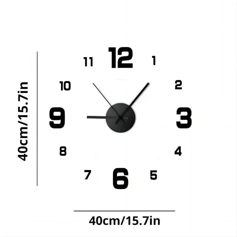 Contemporary Self-Adhesive 3D Wall Clock – Customizable Large-Scale Time Display for Any Room | Thomler