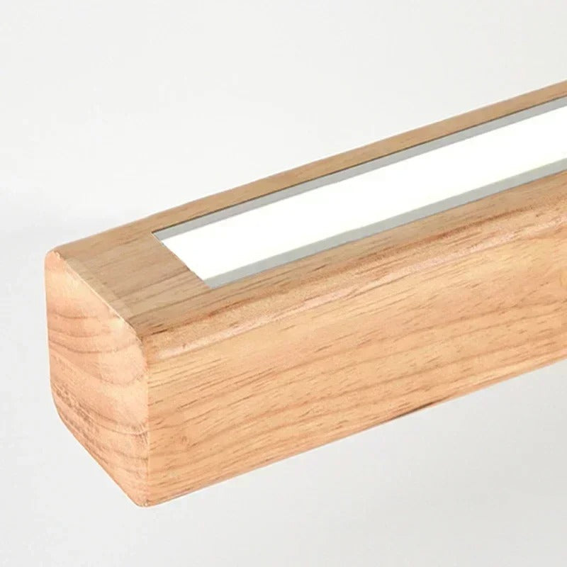 Wooden LED Bar Pendant Light | Modern Hanging Fixture for Dining Room & Bedroom | Adjustable Cord Ceiling Light | Thomler