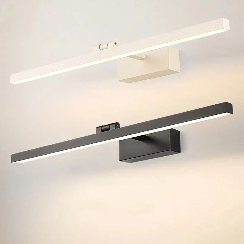 Mirror Light Aluminium 110.0 cm (43.3") Black Bathroom LED Vanity Wall Lamp Waterproof Makeup Lighting | Thomler