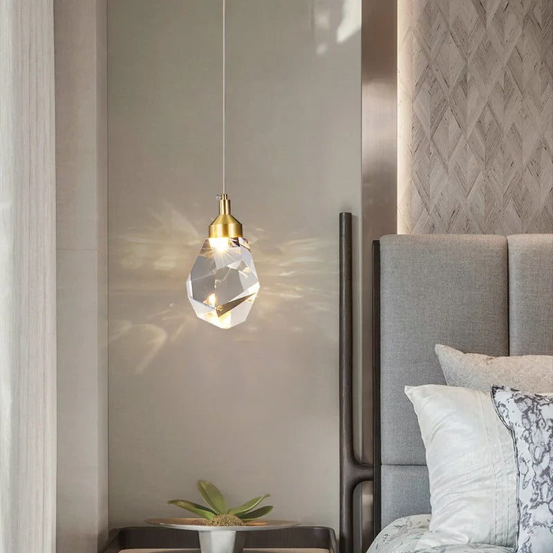 Geometric Crystal Hanging Fixture with Multi-Head Options for Dining Rooms & Entryways | Thomler