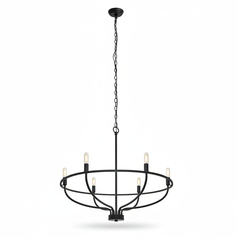 Circular Metal Candelabra Chandelier with LED Lights for Dining Room & Foyer | Thomler