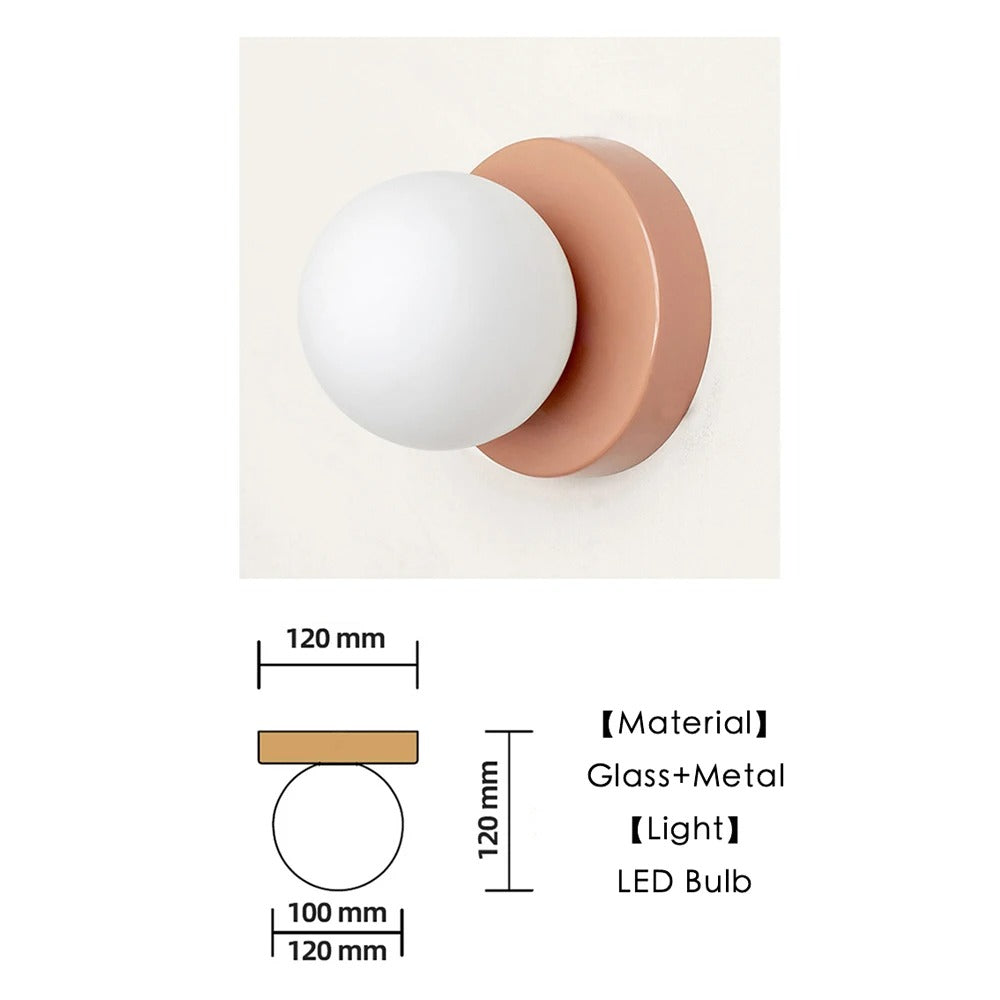 Glass Globe Wall Sconce – Modern Scandinavian Accent Light for Bedroom, Hallway & Living Room | Thomler