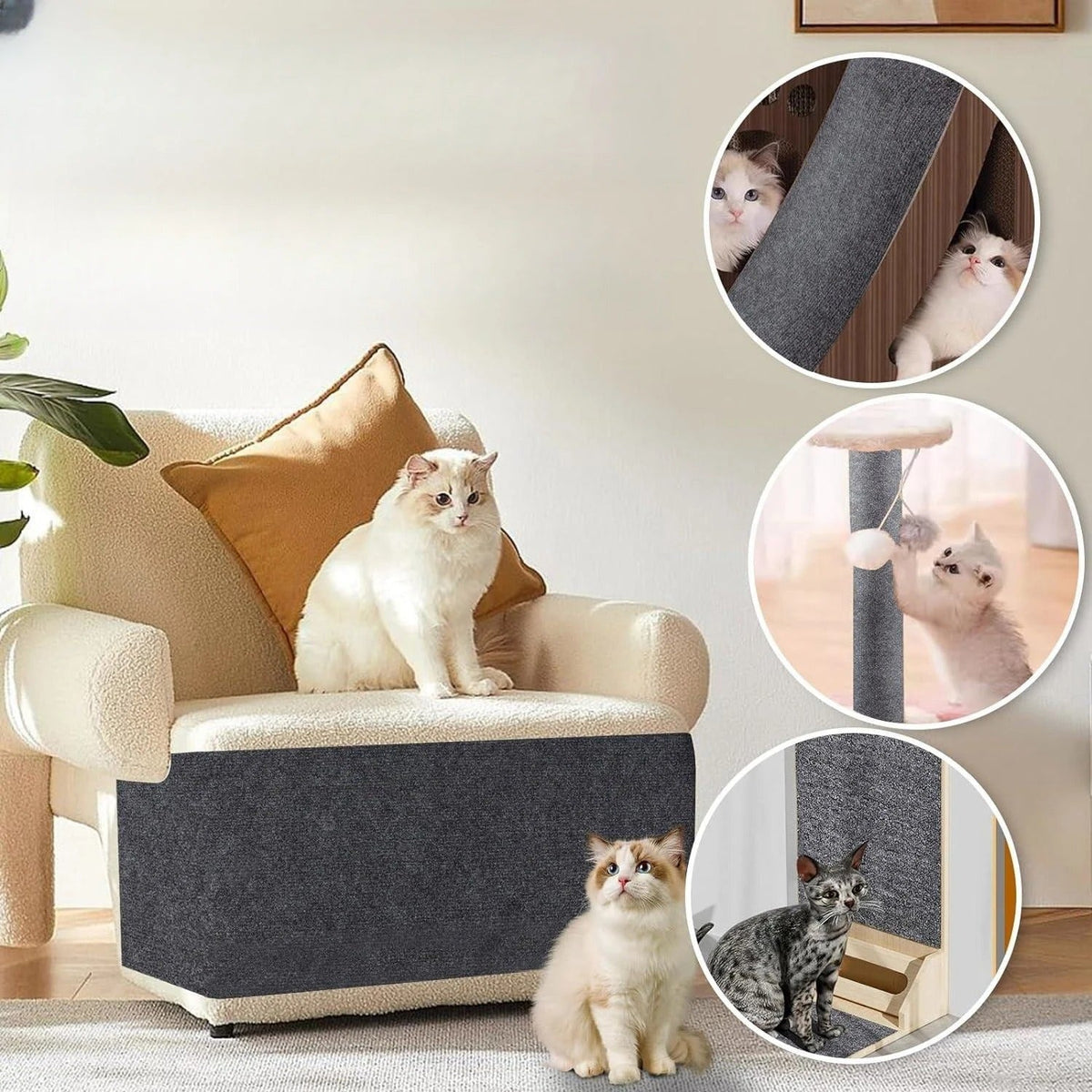 Furniture Scratch Guard Sheets for Cats – Trim-to-Fit Couch & Chair Protectors in 6 Colors | Thomler