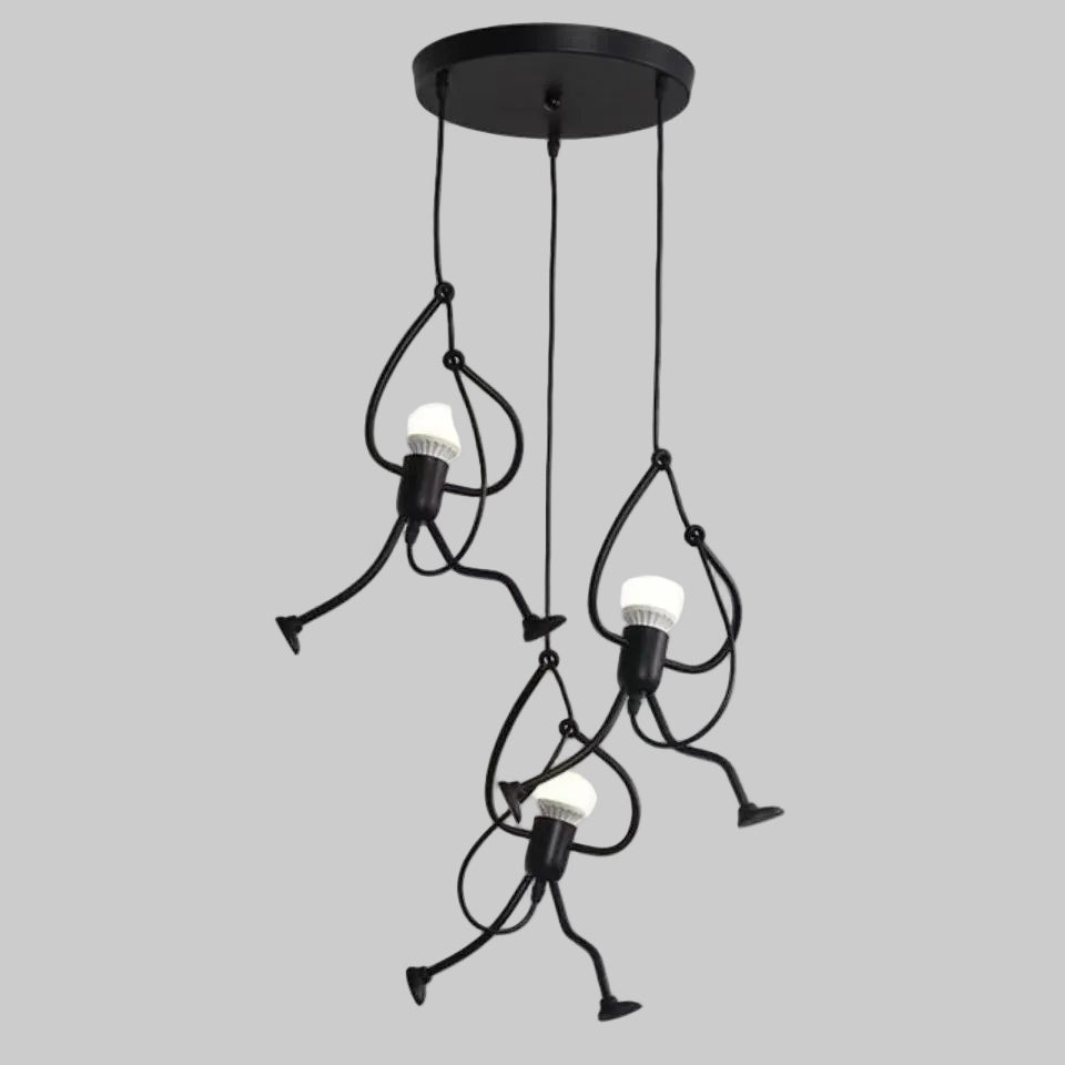 Abstract Figure Hanging Light – Metal Sculpture Ceiling Fixture for Modern Rooms & Kids Spaces | Thomler