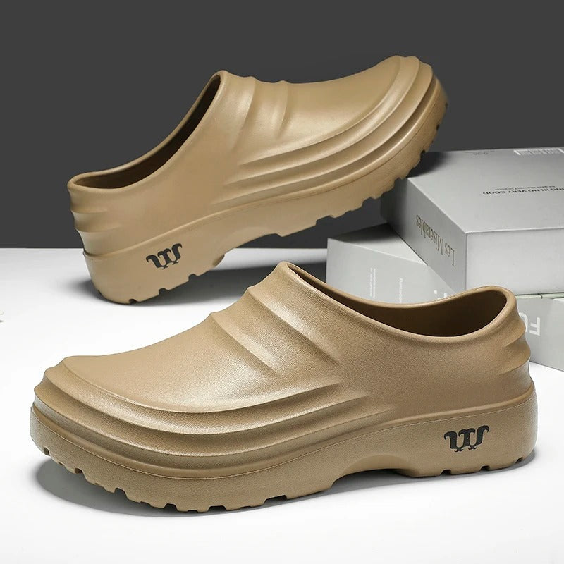 Men's Non-Slip Work Shoes Oil-Resistant Slip-On Kitchen Footwear Lightweight Chef Sneakers Restaurant Safety Shoes | Thomler