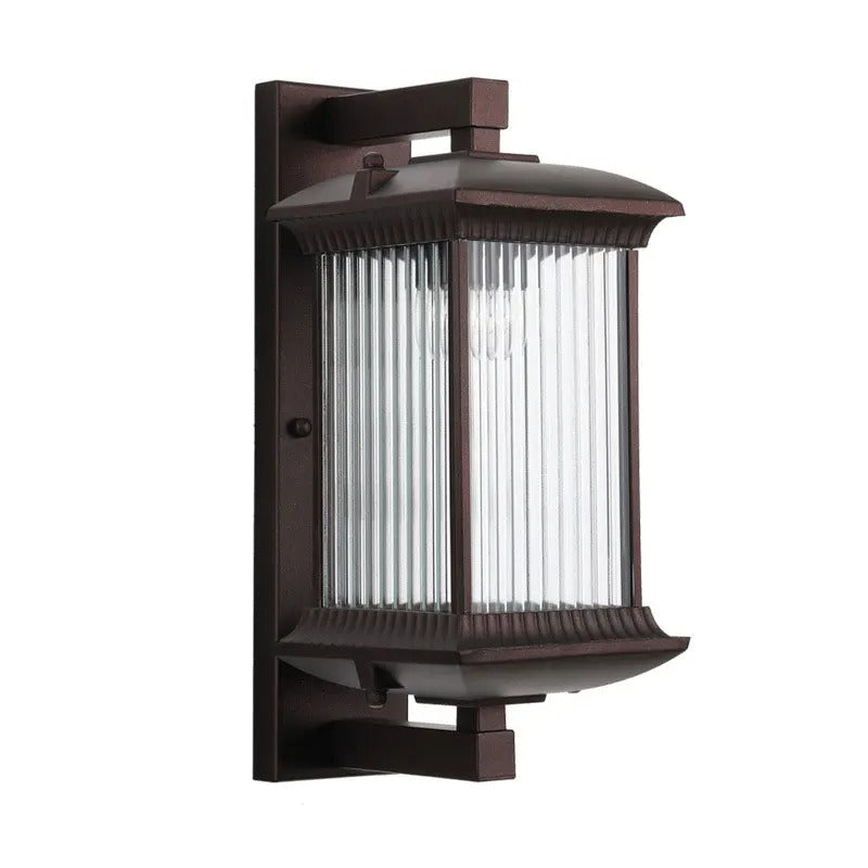 Vertical Ribbed Glass Outdoor Wall Sconce for Entryway & Garden Lighting | Thomler