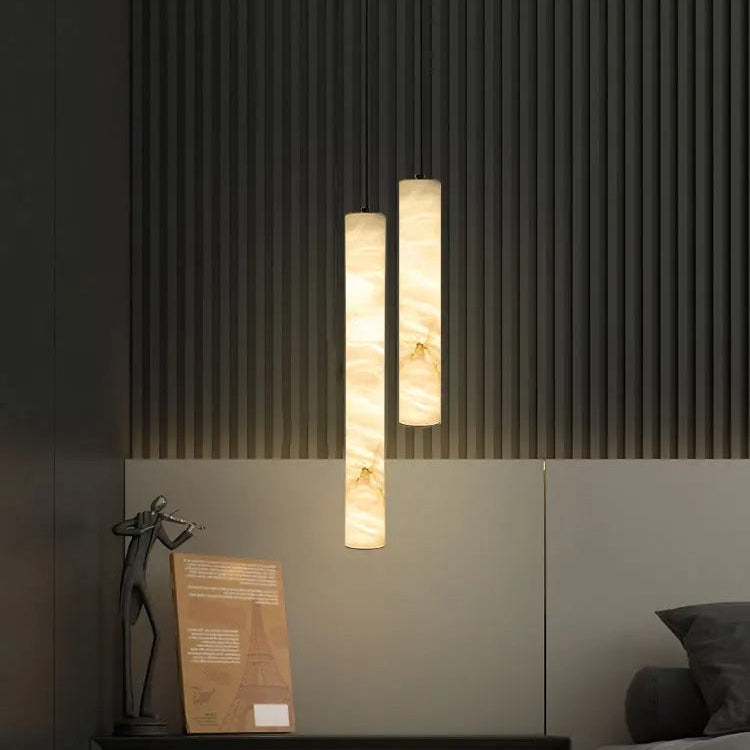 Natural Stone Column LED Hanging Lamp for Kitchen Island & Dining Room | Thomler