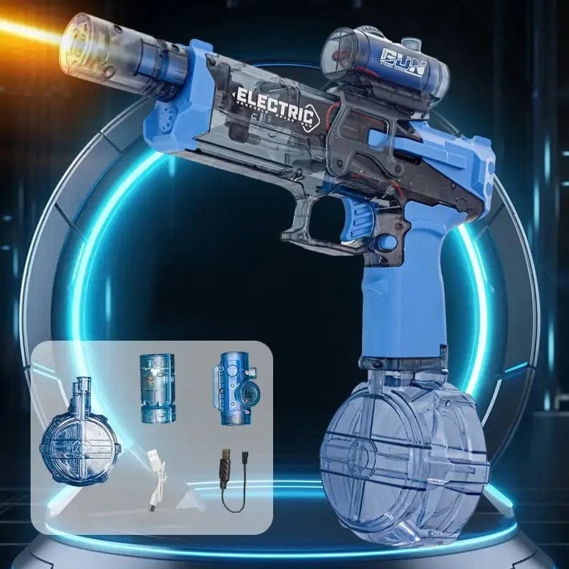 Electric Water Blaster with LED Lights & 17 fl oz Tank for Pool Parties, Beach & Backyard – Rechargeable Battery Toy for Kids & Adults | Thomler