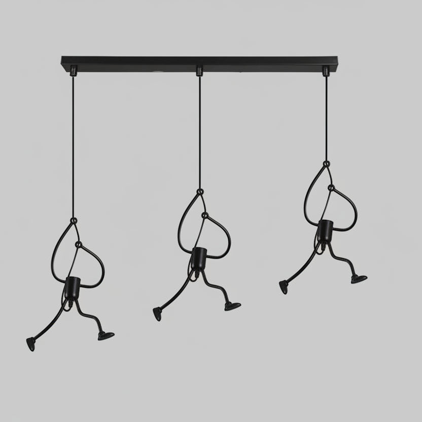 Abstract Figure Hanging Light – Metal Sculpture Ceiling Fixture for Modern Rooms & Kids Spaces | Thomler