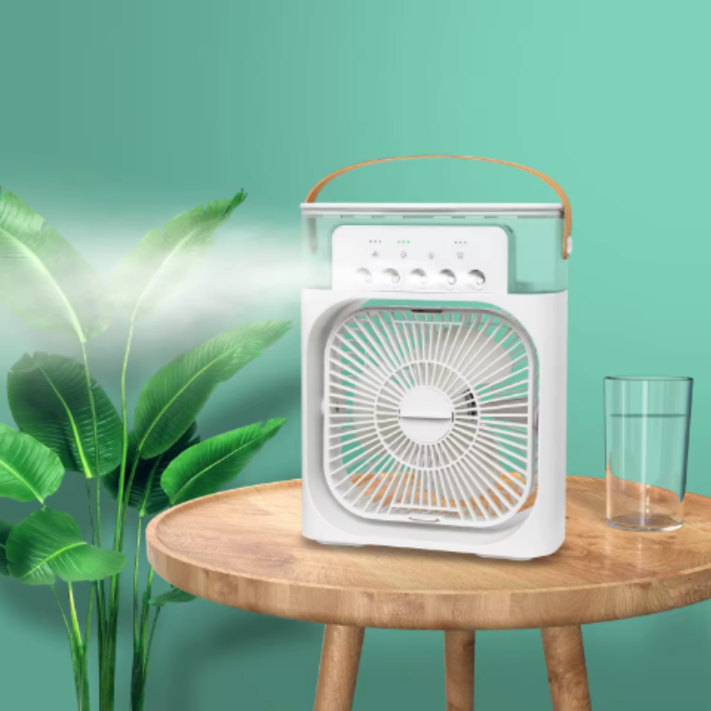 Portable Personal Air Cooler with Humidifier & USB Power | Compact Desktop Fan with Ice Water Tank for Home, Office & Travel | Thomler