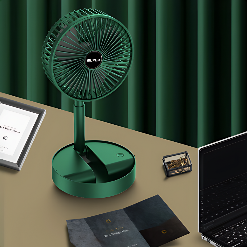 Rechargeable Desk Fan with 3 Speeds – Quiet Portable USB-C Cooling Fan for Office, Home & Outdoors | Thomler