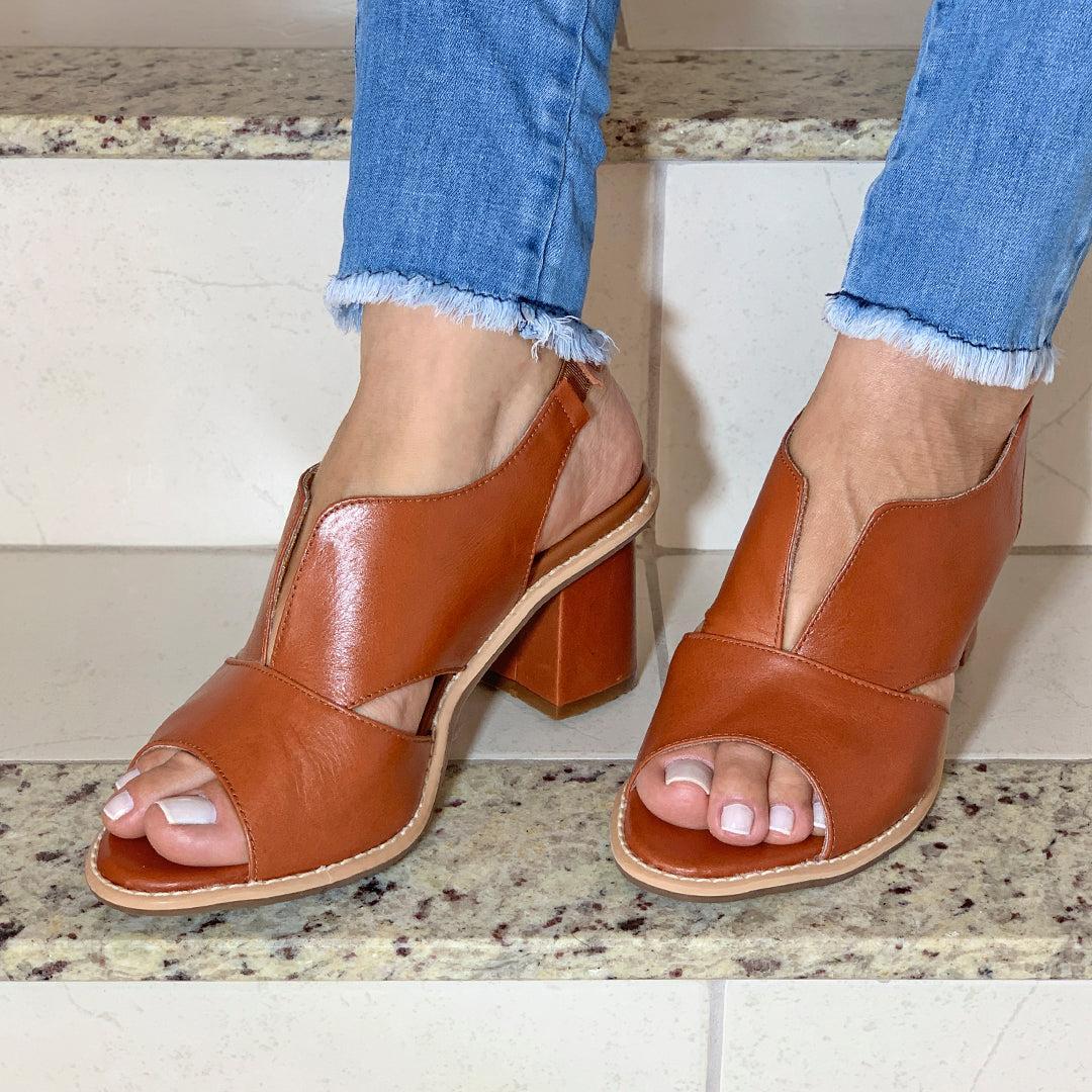 Blokhak Sandalen Dames Open Teen Elegant | Navando