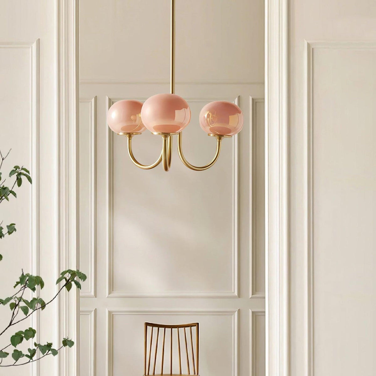Frosted Glass Cluster Chandelier with Metal Frame – Mid-Century Modern Ceiling Light Fixture for Dining Room & Living Room – Warm White | Thomler