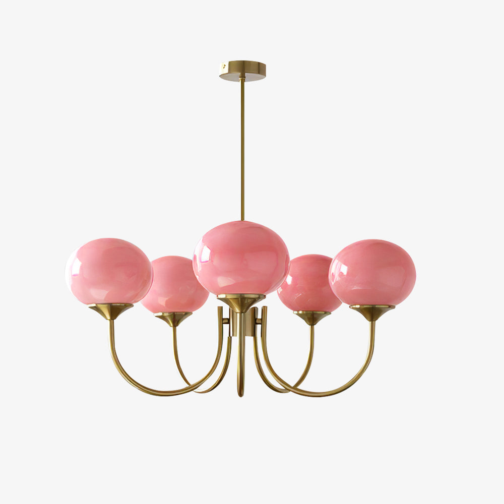 Frosted Glass Cluster Chandelier with Metal Frame – Mid-Century Modern Ceiling Light Fixture for Dining Room & Living Room – Warm White | Thomler