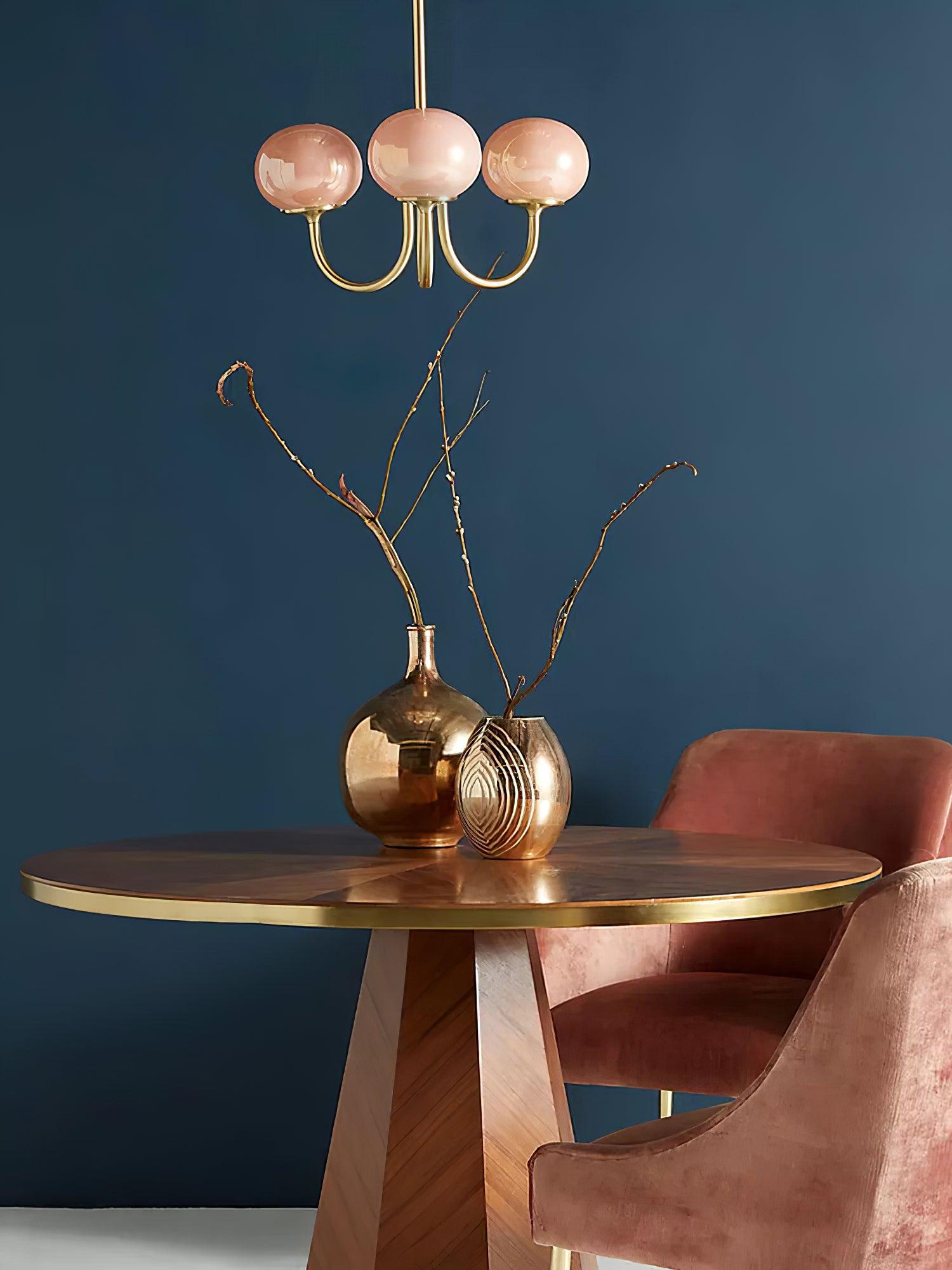 Handblown Glass Globe Chandelier with Gold or Chrome Finish – 3 or 5 Light Dining Room Pendant for Kitchen Island, Bedroom, Living Room | Thomler