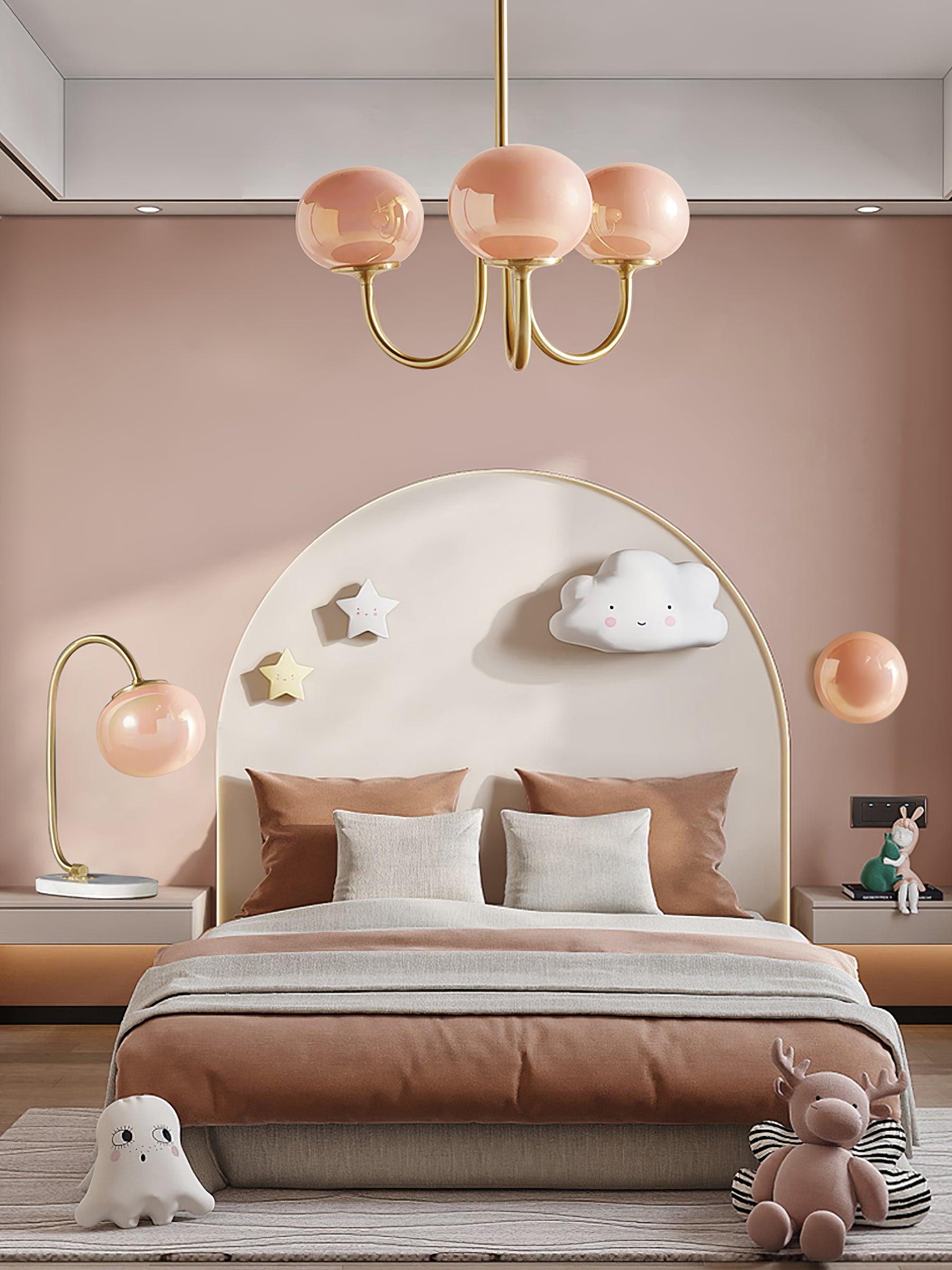 Handblown Glass Globe Chandelier with Gold or Chrome Finish – 3 or 5 Light Dining Room Pendant for Kitchen Island, Bedroom, Living Room | Thomler