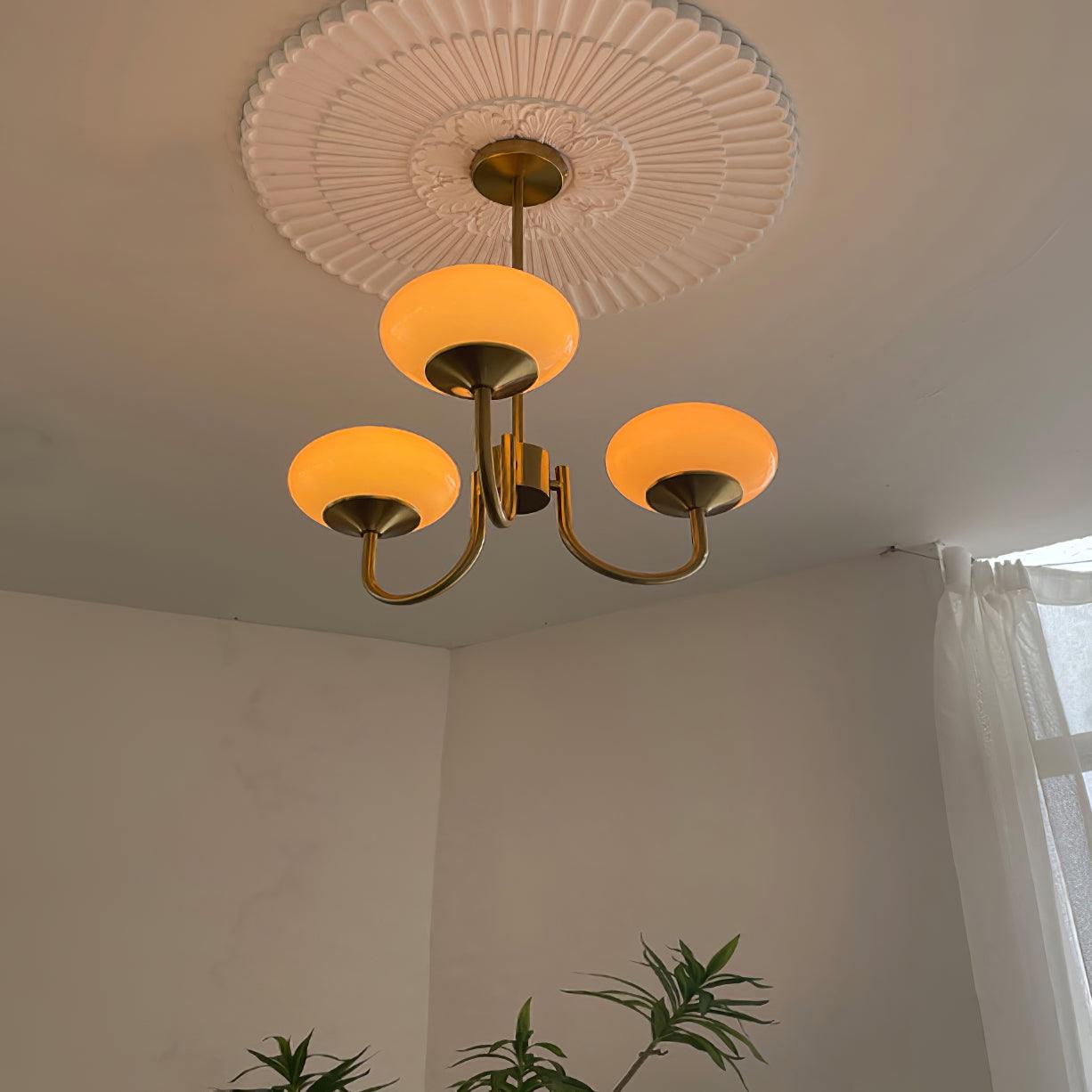 Handblown Glass Globe Chandelier with Gold or Chrome Finish – 3 or 5 Light Dining Room Pendant for Kitchen Island, Bedroom, Living Room | Thomler