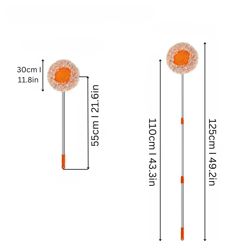 Spin Mop with 360° Swivel Head & Extendable Handle – Microfiber Wet Dry Floor Cleaning System for Hardwood Tile Laminate Kitchen Bathroom | Thomler