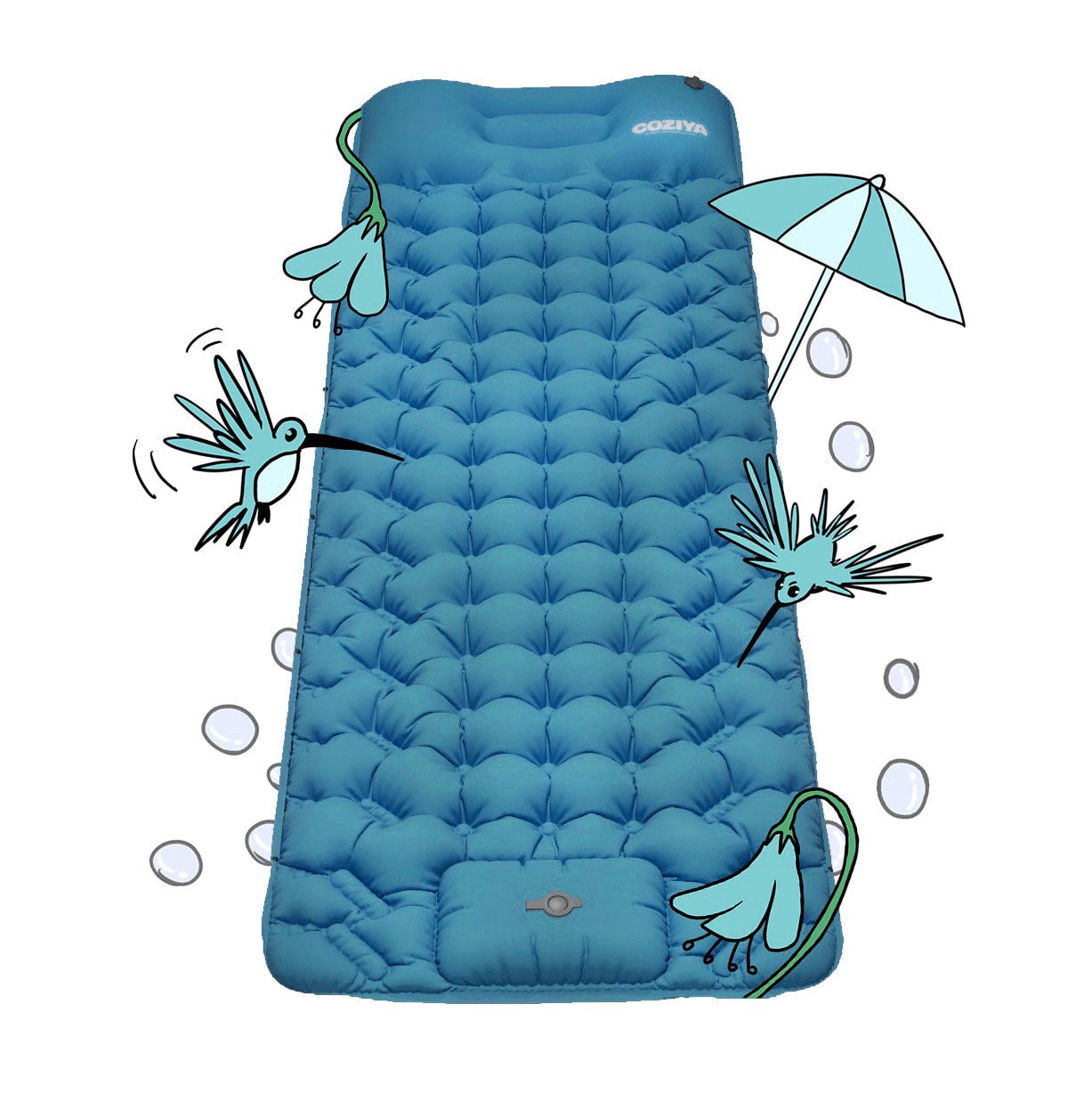 Self-Inflating Camping Sleeping Pad with Built-In Pump | Lightweight Insulated Sleep Mat for Backpacking Hiking Travel | 75x23 in Compact | Thomler