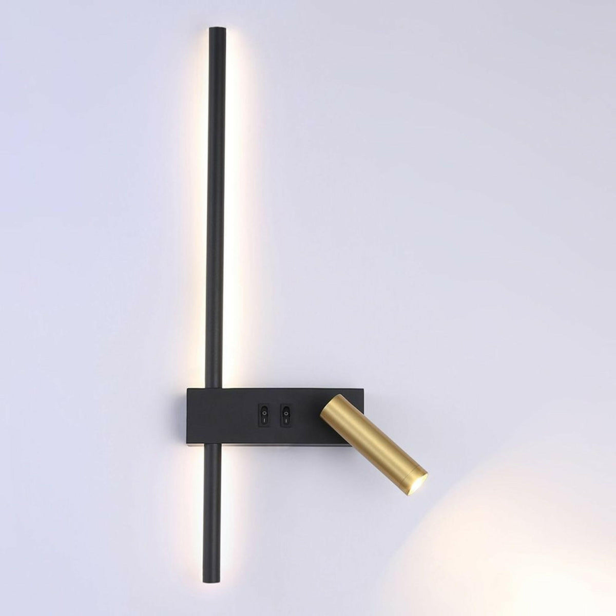 Contemporary Iron Linear Sconce with Integrated LED Illumination for Bedroom & Study | Thomler