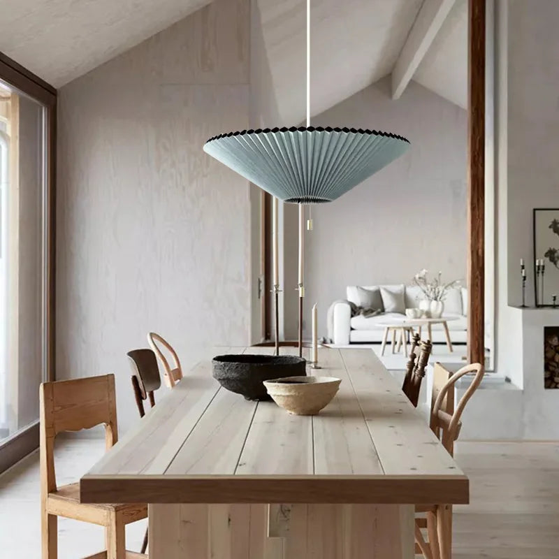Pendant Light Paper Adjustable 12 in Round Cylinder Warm LED Dining Room Kitchen Hanging Lamp Multi-Scene Lighting | Thomler