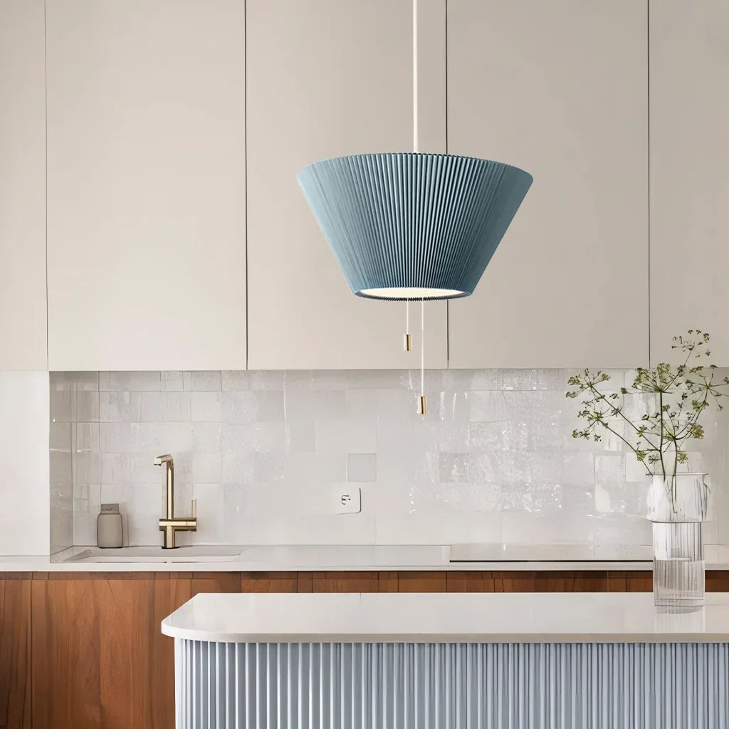 Pendant Light Paper Adjustable 12 in Round Cylinder Warm LED Dining Room Kitchen Hanging Lamp Multi-Scene Lighting | Thomler