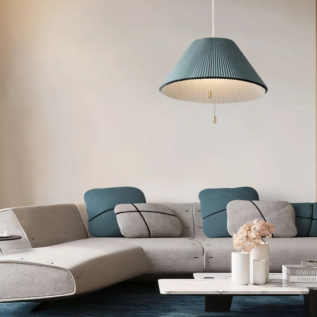 Pendant Light Paper Adjustable 12 in Round Cylinder Warm LED Dining Room Kitchen Hanging Lamp Multi-Scene Lighting | Thomler