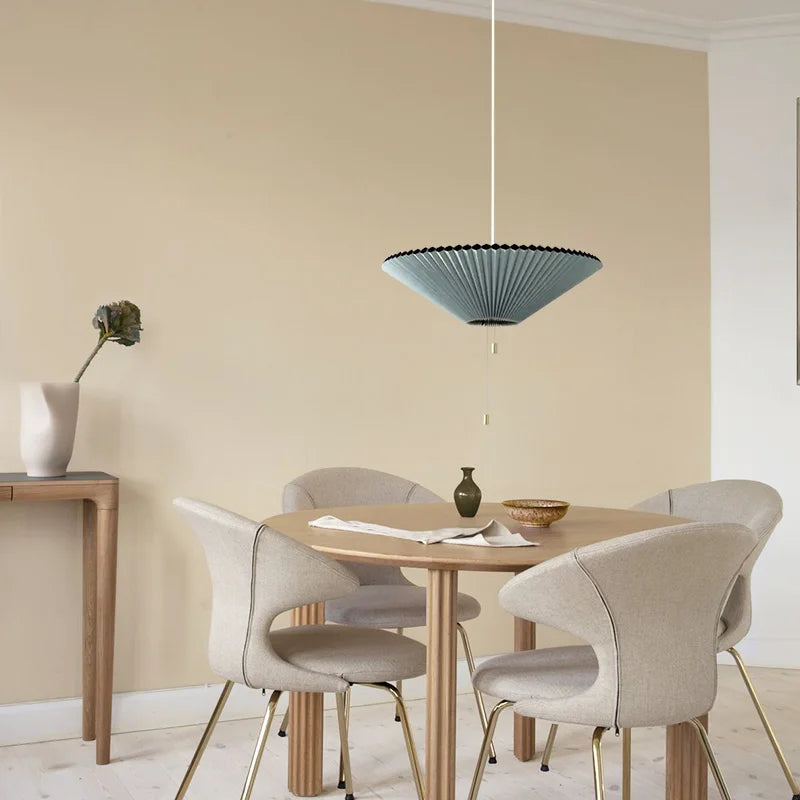 Pendant Light Paper Adjustable 12 in Round Cylinder Warm LED Dining Room Kitchen Hanging Lamp Multi-Scene Lighting | Thomler