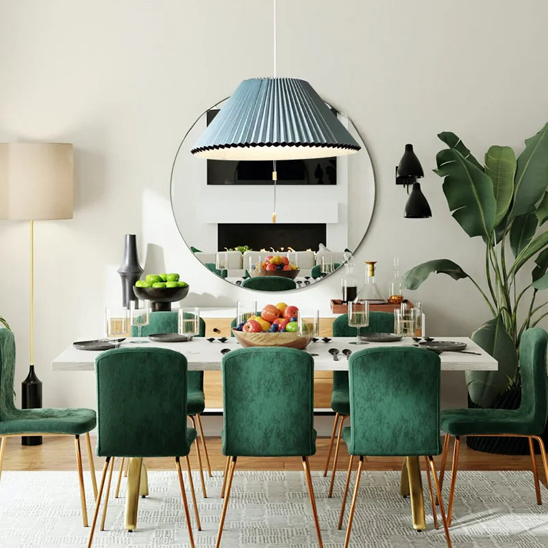 Pendant Light Paper Adjustable 12 in Round Cylinder Warm LED Dining Room Kitchen Hanging Lamp Multi-Scene Lighting | Thomler