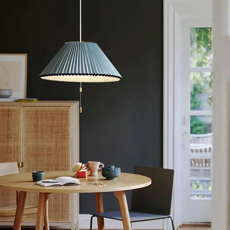 Pendant Light Paper Adjustable 12 in Round Cylinder Warm LED Dining Room Kitchen Hanging Lamp Multi-Scene Lighting | Thomler