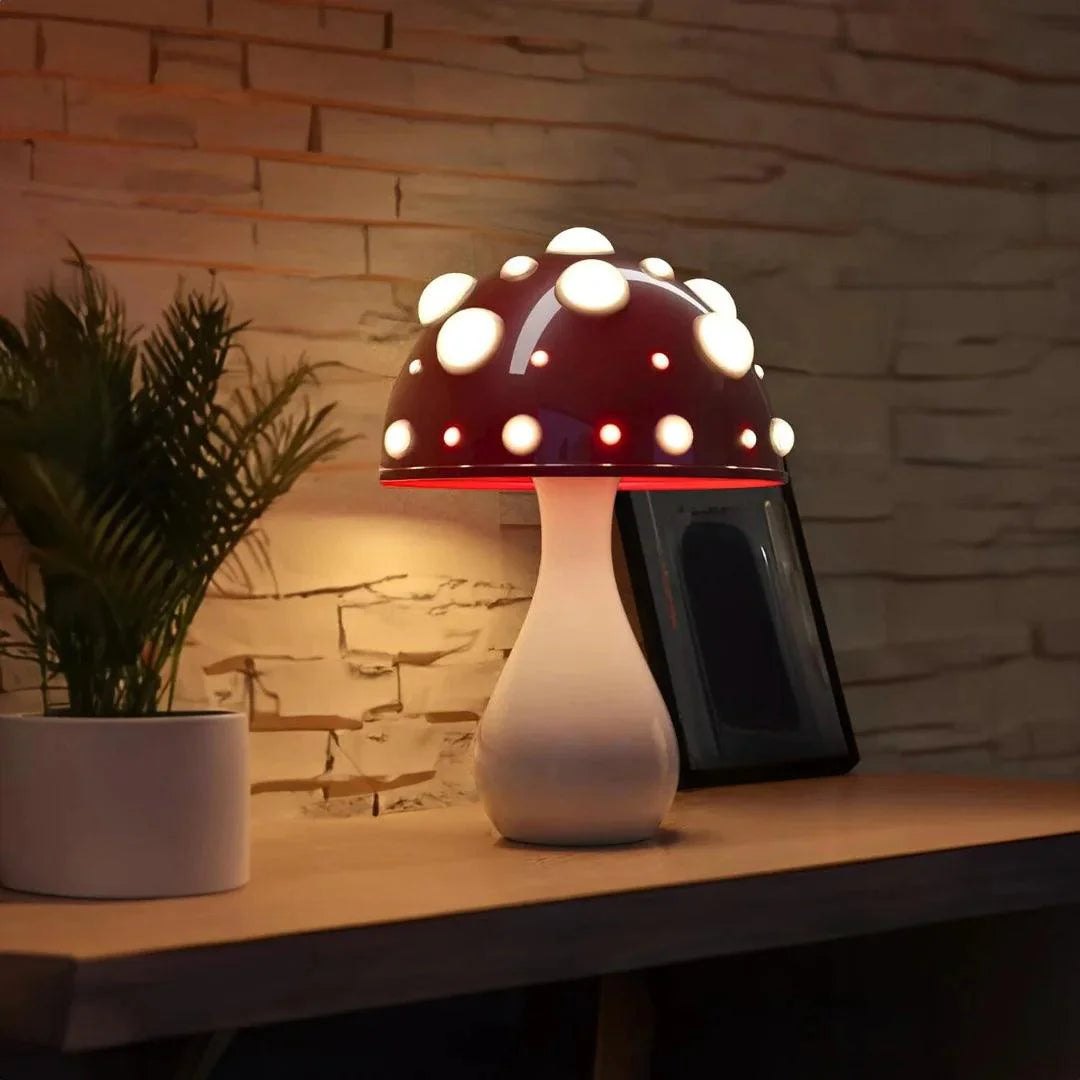 Table Lamp Metal Aluminum 11.8 in Mushroom Shape Bedroom Desk Ambient Lighting Corded Or Cordless LED Nightstand Accent Light | Thomler