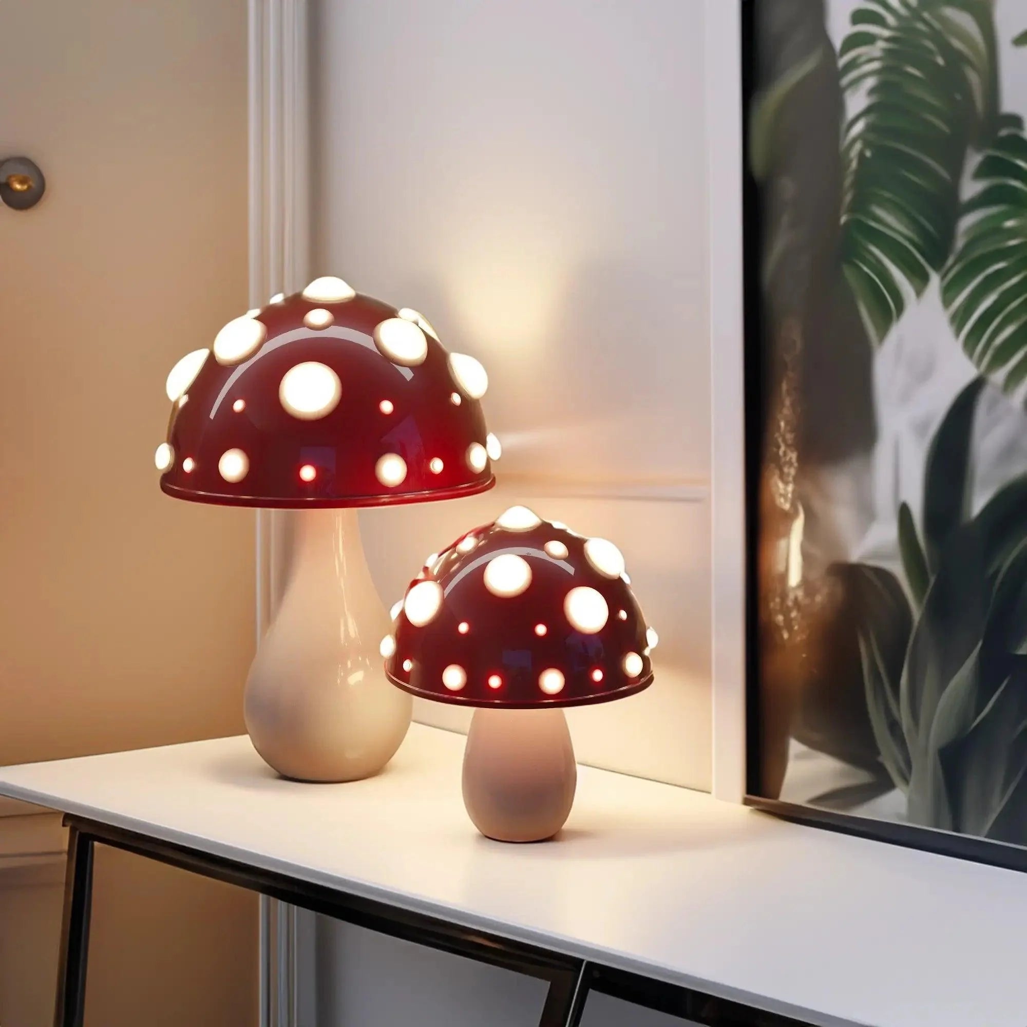 Table Lamp Metal Aluminum 11.8 in Mushroom Shape Bedroom Desk Ambient Lighting Corded Or Cordless LED Nightstand Accent Light | Thomler