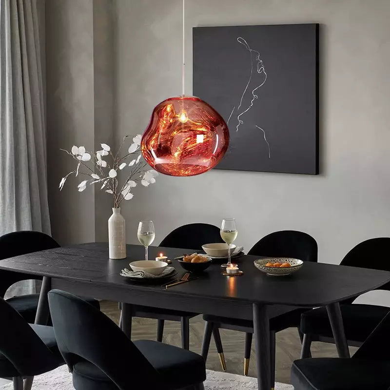 Pendant Light Glass 48.0 cm Smoke Dining Room Artistic Hanging Ceiling Lamp E27 Sculptural Statement Lighting | Thomler