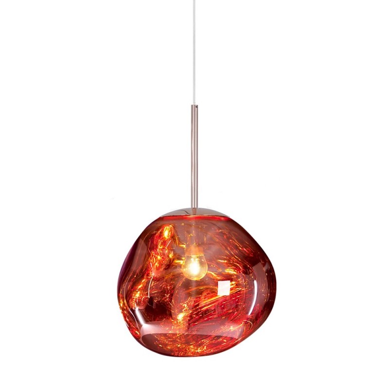 Sculpted Glass Pendant Light with Adjustable Cord for Dining Room & Living Room | Modern Ceiling Lighting Fixture | Thomler