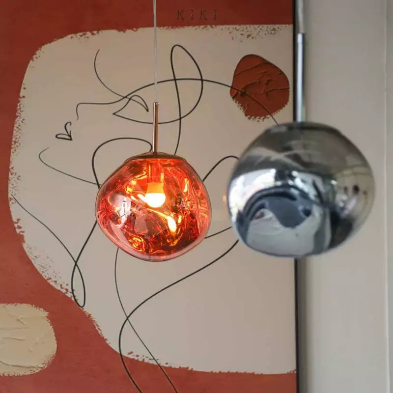 Pendant Light Glass 48.0 cm Smoke Dining Room Artistic Hanging Ceiling Lamp E27 Sculptural Statement Lighting | Thomler