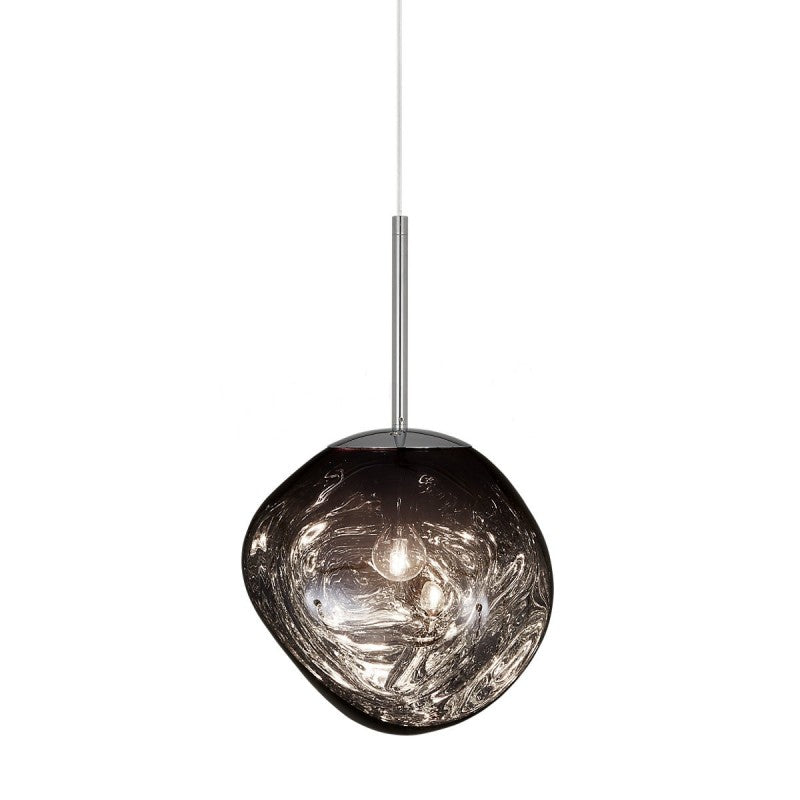 Sculpted Glass Pendant Light with Adjustable Cord for Dining Room & Living Room | Modern Ceiling Lighting Fixture | Thomler