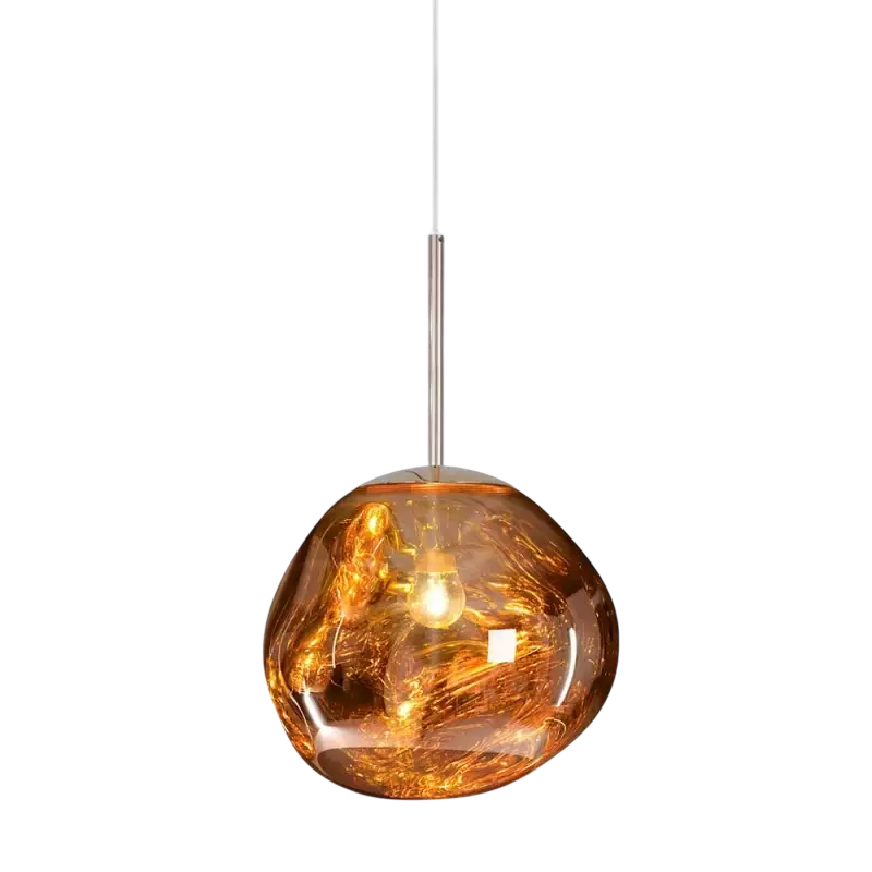 Sculpted Glass Pendant Light with Adjustable Cord for Dining Room & Living Room | Modern Ceiling Lighting Fixture | Thomler