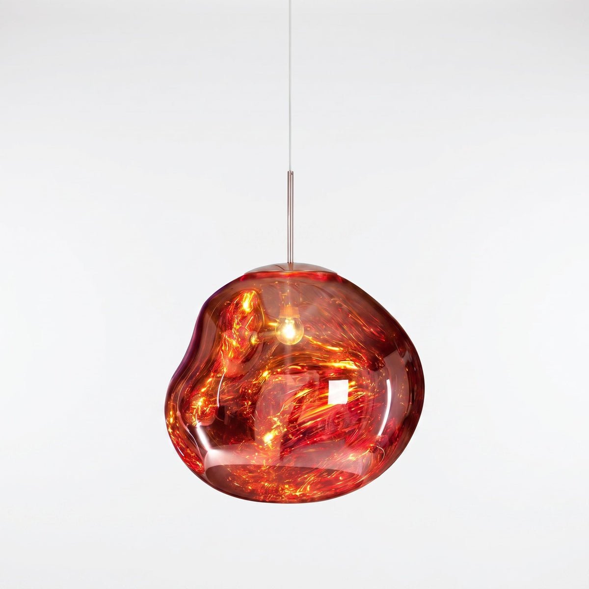 Reflective Globe Pendant Light with Molten Core Glow – Modern Acrylic LED Ceiling Lamp for Dining Room, Kitchen Island, Entryway – Warm | Thomler