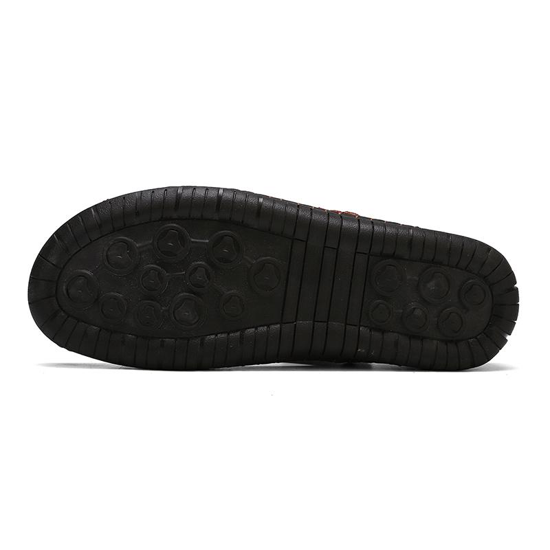Men's Open-Toe Leather Sandals – Handcrafted, Rubber Sole, Round Toe for Summer Travel & Casual Wear – Sizes US 6.5-13 | Thomler