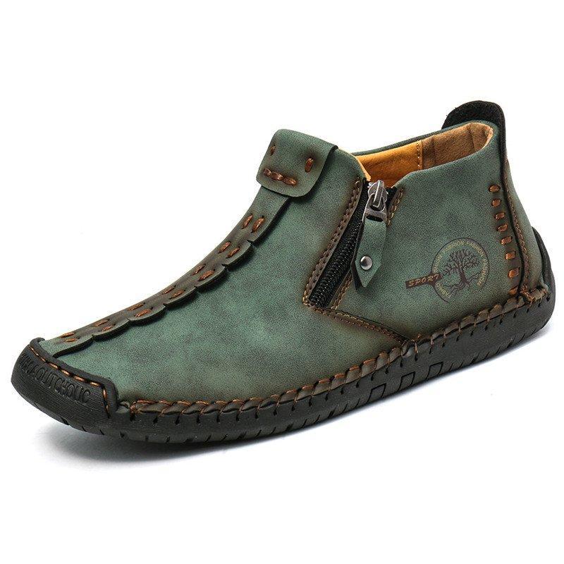 Leather Ankle Boots for Men with Side Zip & Non-Slip Sole – Handcrafted Casual Footwear for Everyday Wear & Weekend Outings | Thomler