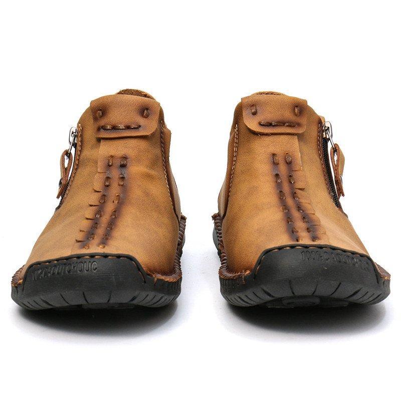 Leather Ankle Boots for Men with Side Zip & Non-Slip Sole – Handcrafted Casual Footwear for Everyday Wear & Weekend Outings | Thomler