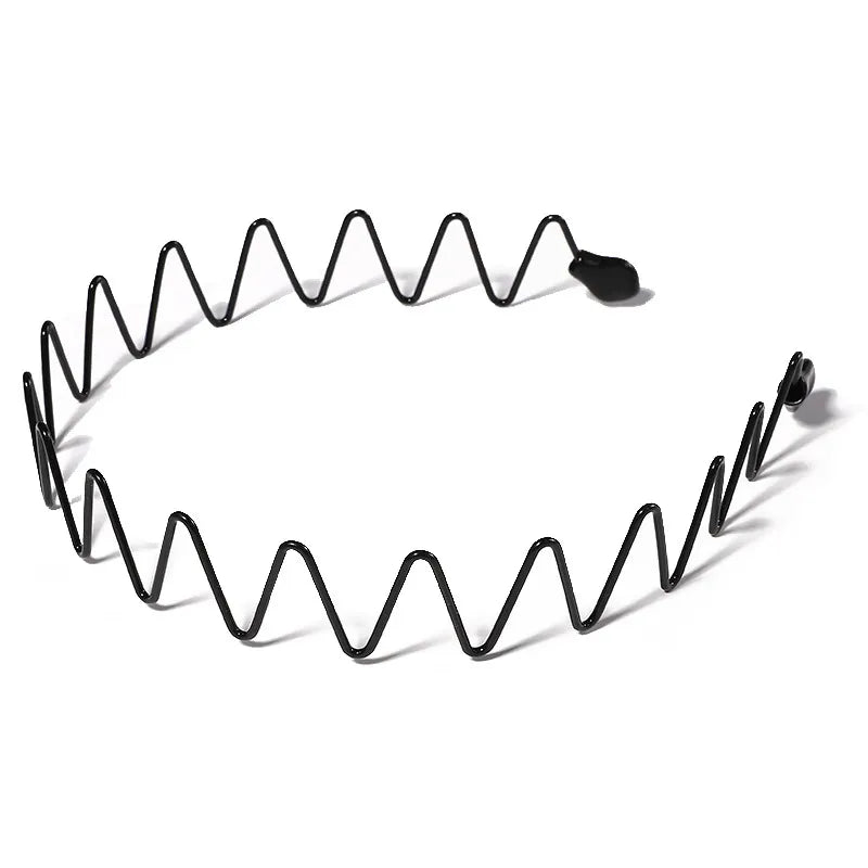 Metal Hair Bands for Men – Wave, Spiral, Circle, Zigzag Designs – Non-Slip, One Size Fits All – Pack of 6 | Thomler