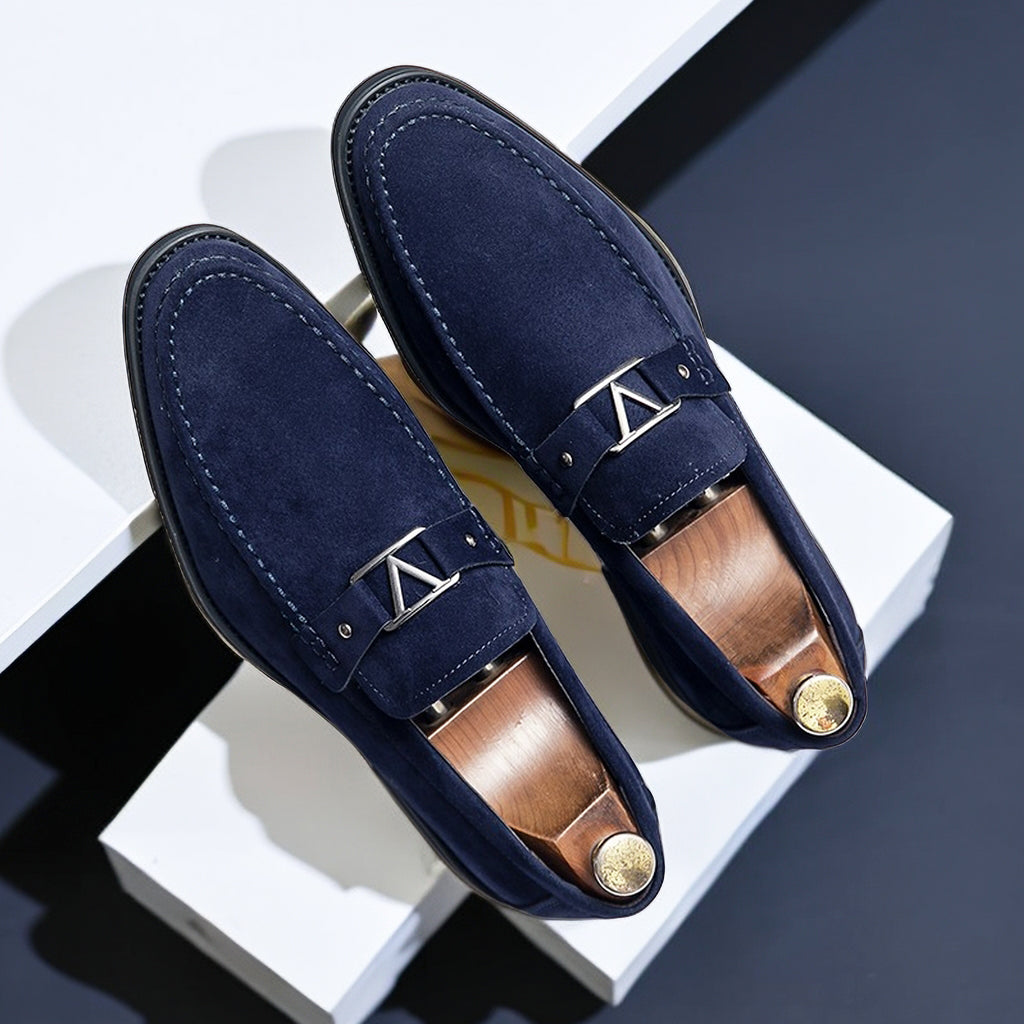 Men's Dress Loafers with Metal Buckle Detail – Slip-On Formal Shoes – Anti-Slip Rubber Sole – Classic Office Footwear for Work, Weddings & | Thomler