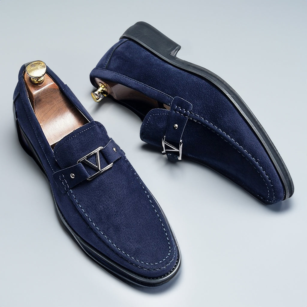 Men's Dress Loafers with Metal Buckle Detail – Slip-On Formal Shoes – Anti-Slip Rubber Sole – Classic Office Footwear for Work, Weddings & | Thomler