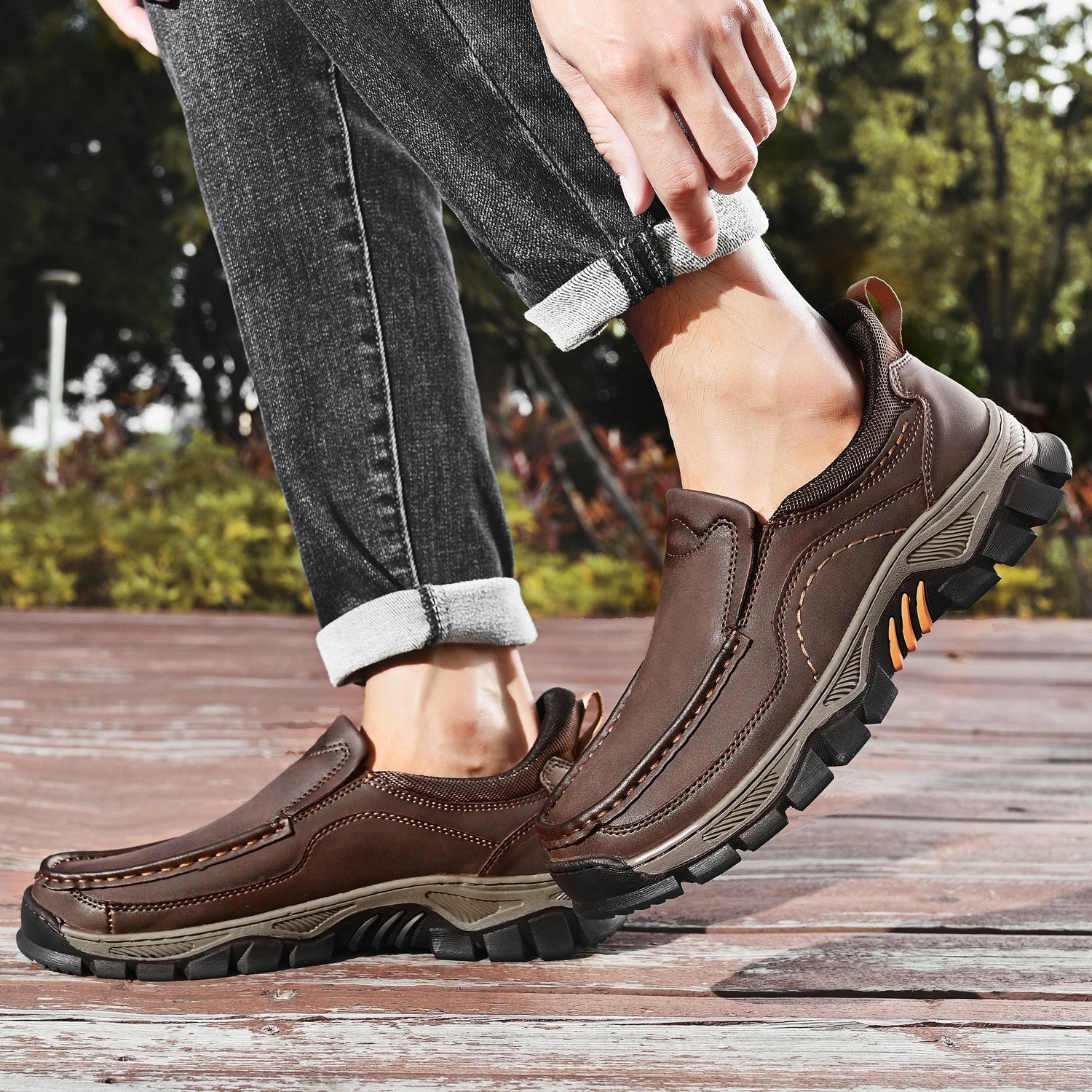Men's Slip-On Footbed Loafers for All-Day Arch Support & Alignment | Cushioned Walking Sneakers with Ergonomic Sole for Pain Relief & | Thomler