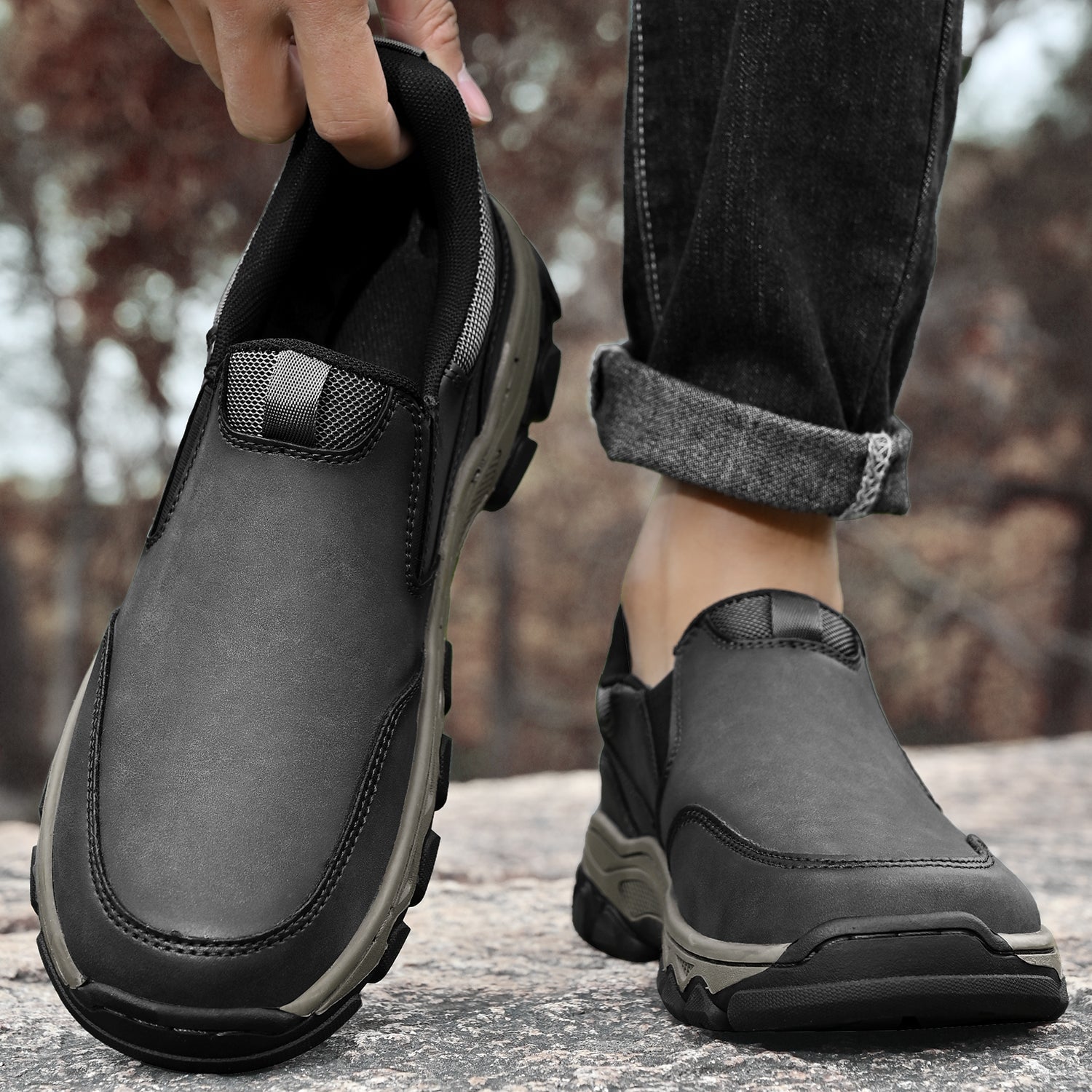 Men's Arch Support Slip-On Loafers for All-Day Walking & Standing | Posture-Correcting Footbed | Thomler