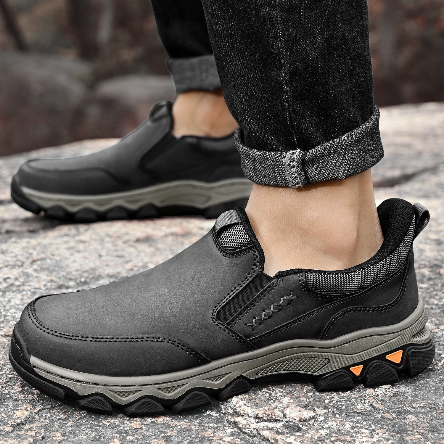 Men's Arch Support Slip-On Loafers for All-Day Walking & Standing | Posture-Correcting Footbed | Thomler