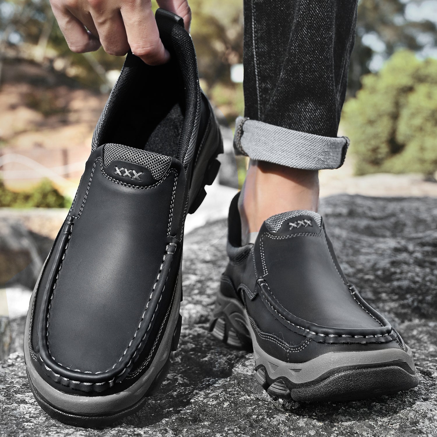 Men's Slip-On Footbed Loafers for All-Day Arch Support & Alignment | Cushioned Walking Sneakers with Ergonomic Sole for Pain Relief & | Thomler