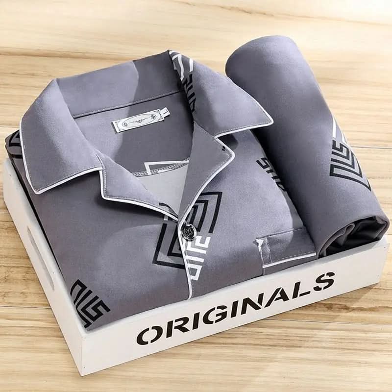 Men's Classic Lounge Shirt & Pant Set – Lightweight Cotton Sleepwear for All Seasons | Thomler